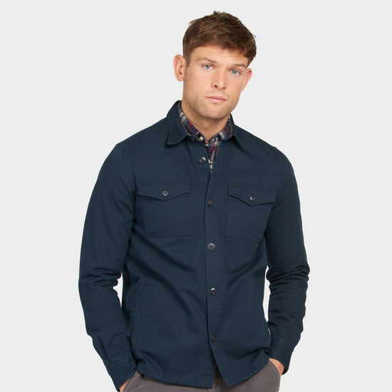 Mens Essential Twill Overshirt Navy