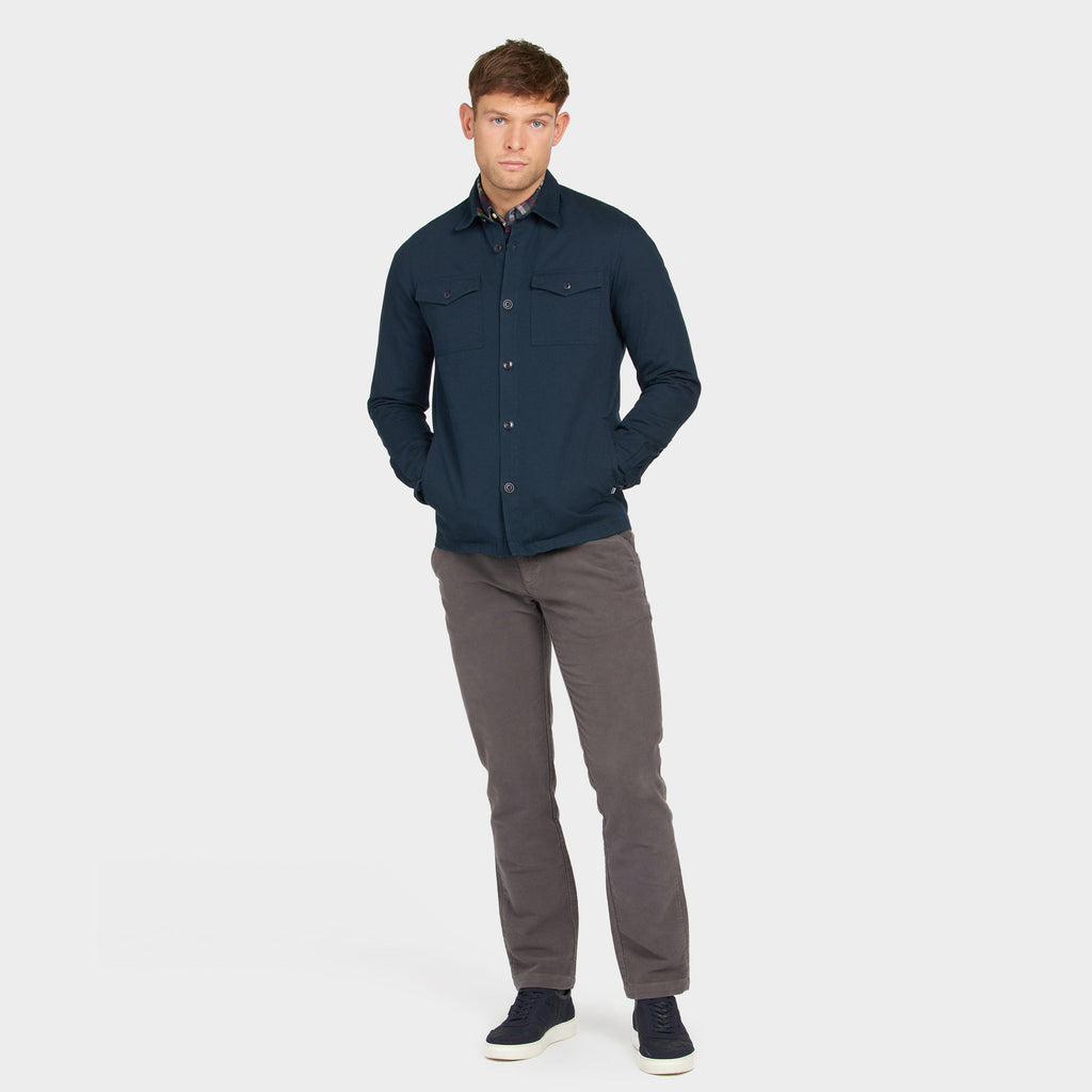 Mens Essential Twill Overshirt Navy