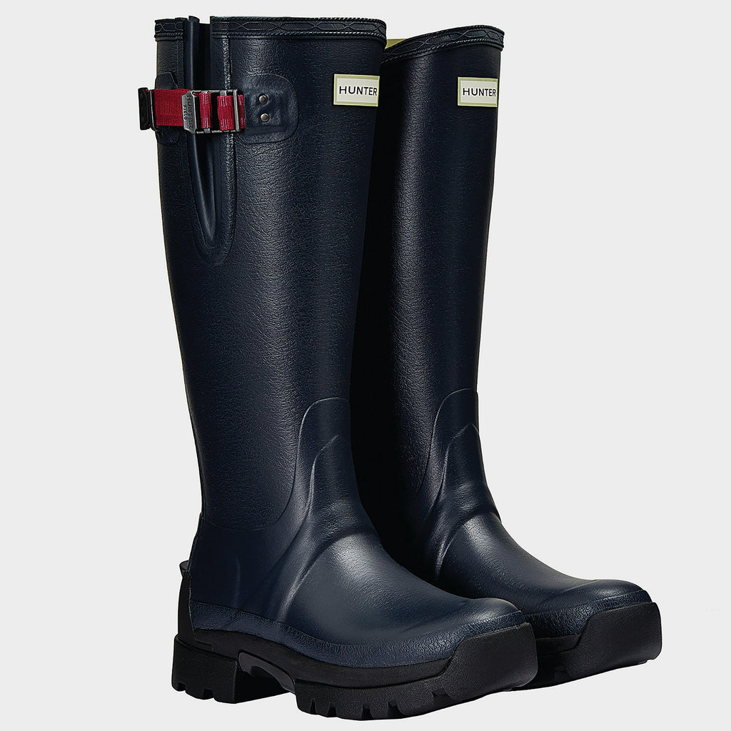 Ladies Balmoral II Side Adjustable Neoprene Wellington Boots Navy/Peppercorn