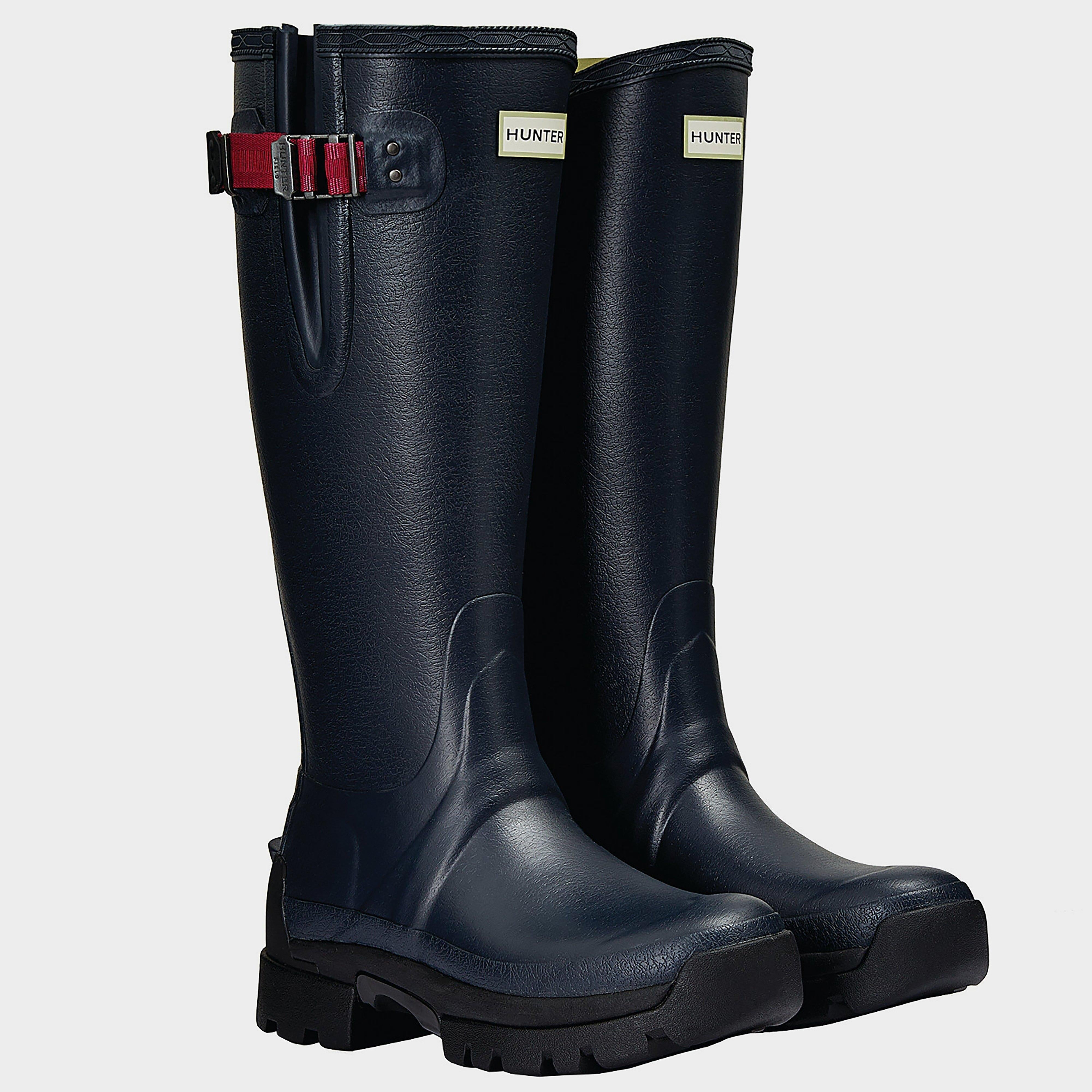 Ladies Balmoral II Side Adjustable Neoprene Wellington Boots Navy/Peppercorn