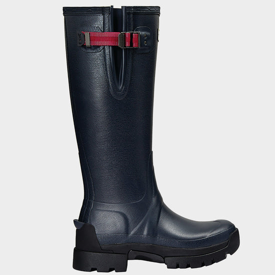 Ladies Balmoral II Side Adjustable Neoprene Wellington Boots Navy/Peppercorn