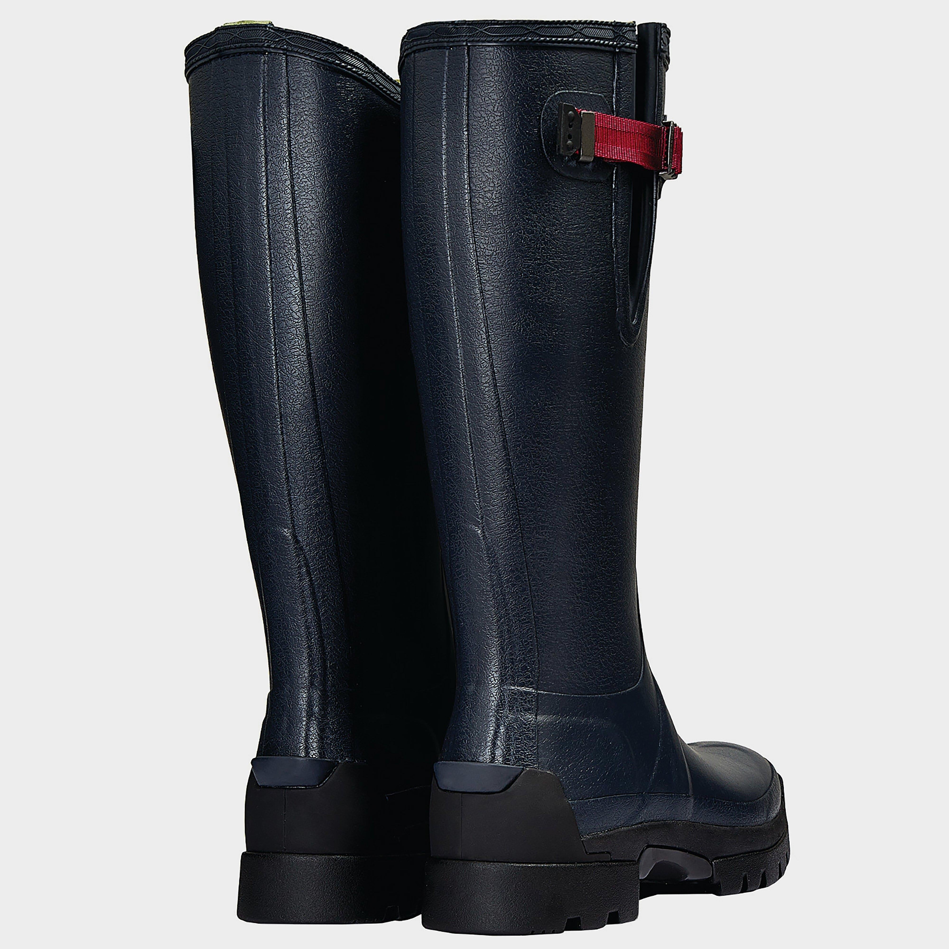 Ladies Balmoral II Side Adjustable Neoprene Wellington Boots Navy/Peppercorn