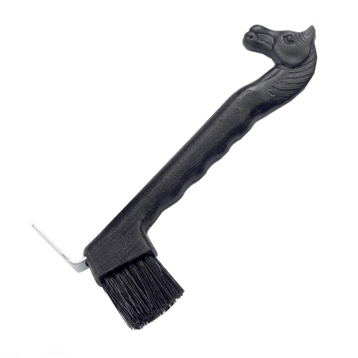 Horse Head Hoof Pick with Brush Black