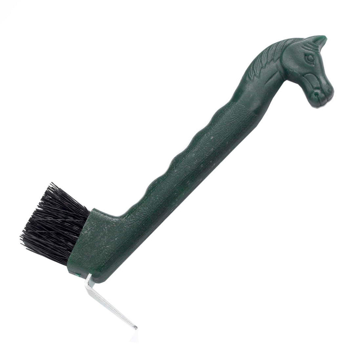 Horse Head Hoof Pick with Brush Green