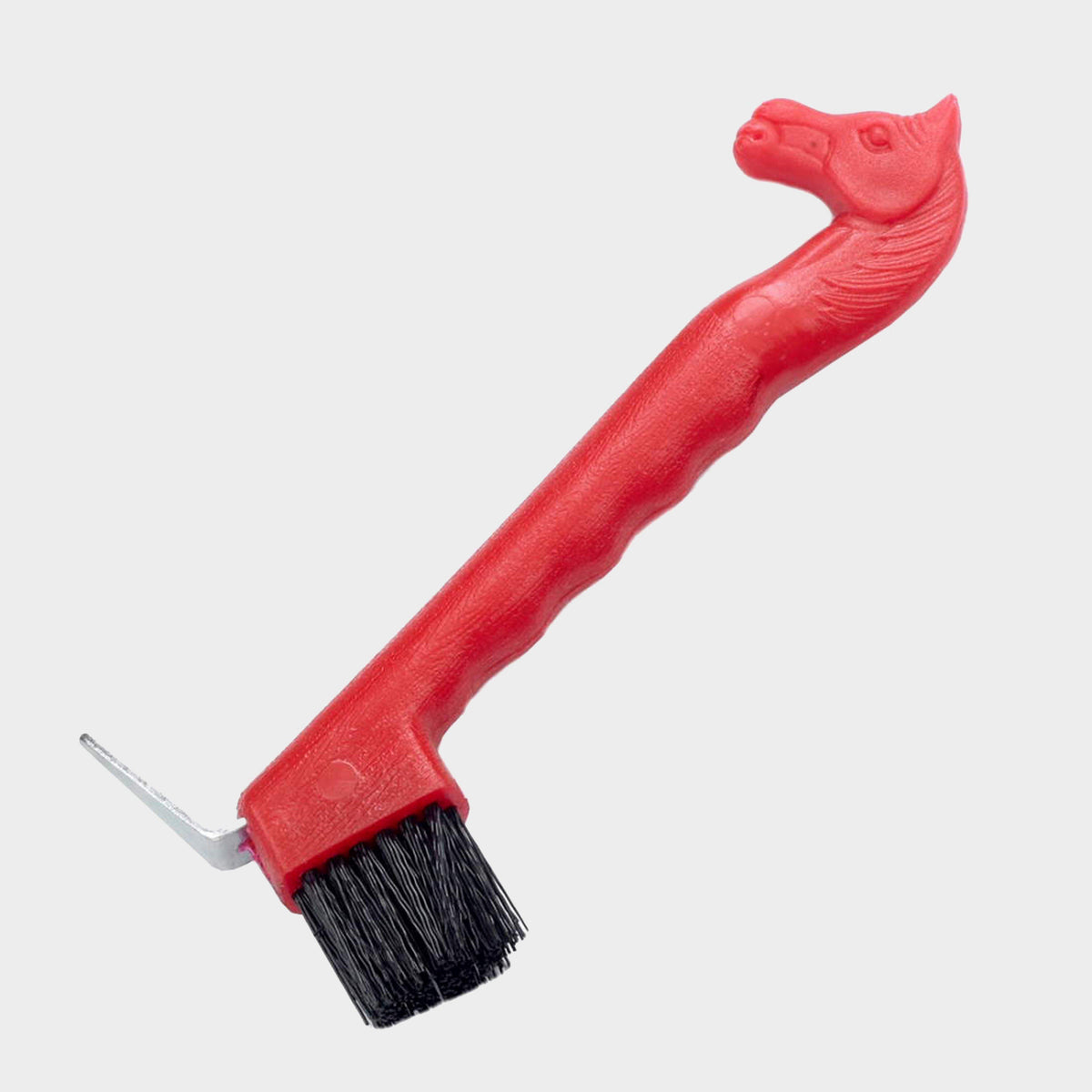 Horse Head Hoof Pick with Brush Red