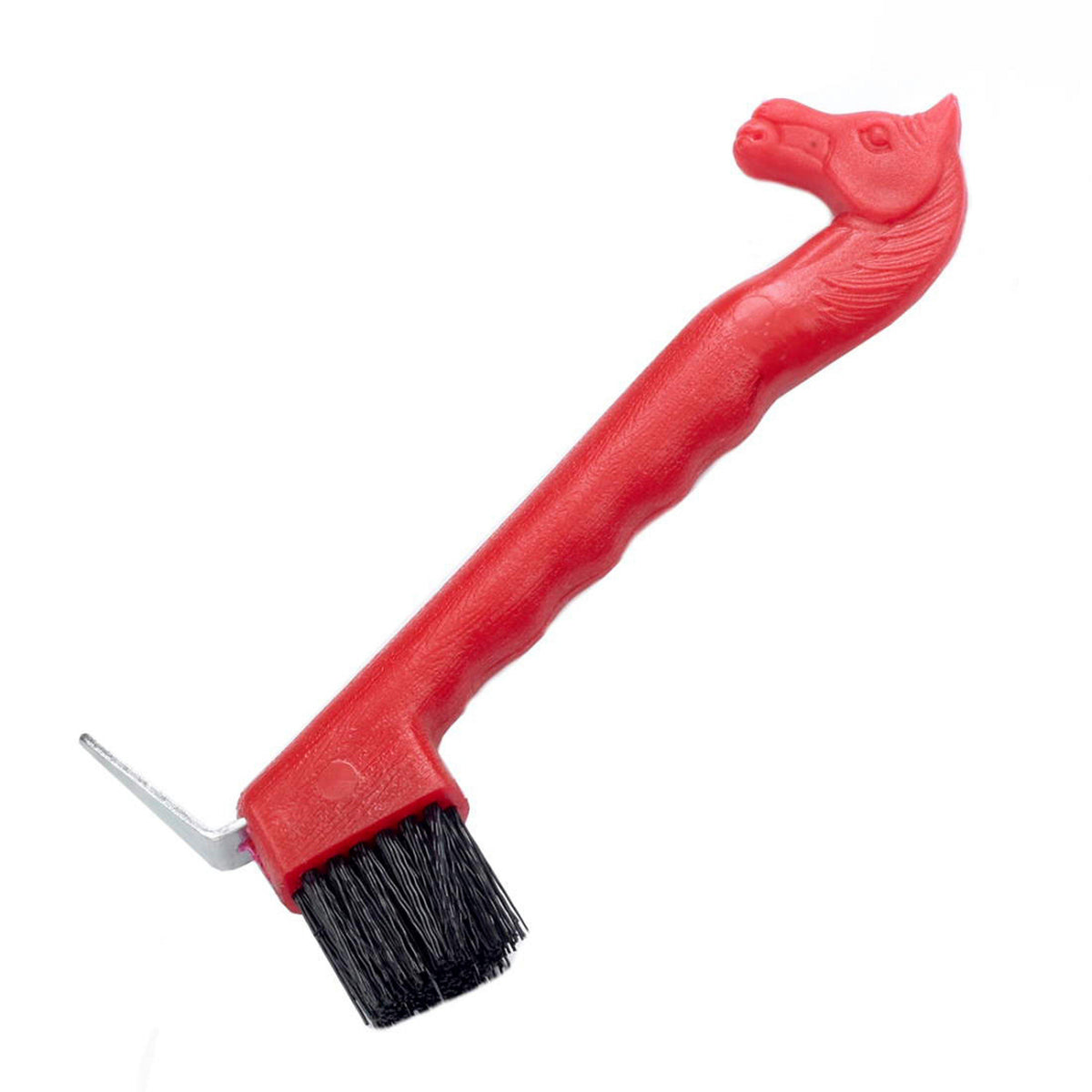 Horse Head Hoof Pick with Brush Red