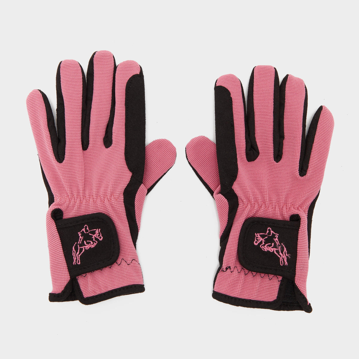 Hy5 Childs Everyday Two Tone Riding Gloves Black/Pink