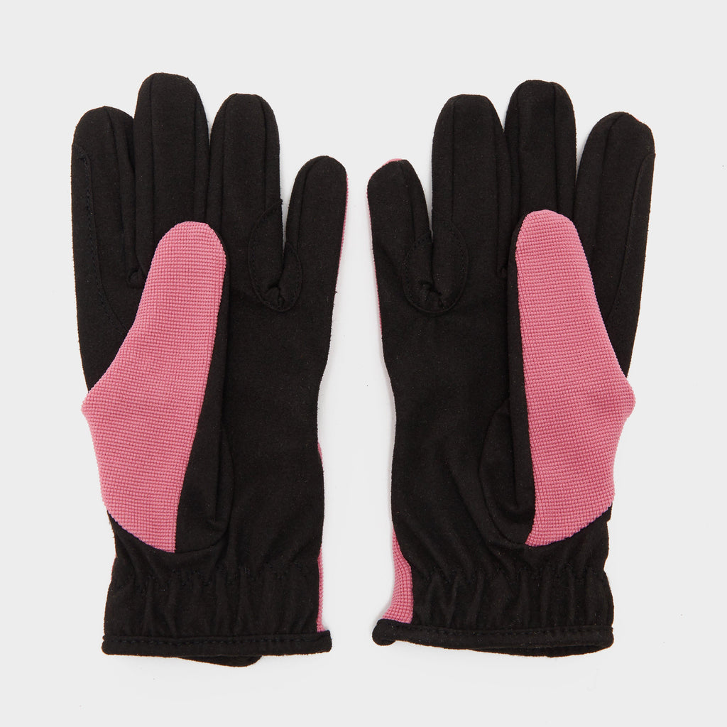 Hy5 Childs Everyday Two Tone Riding Gloves Black/Pink