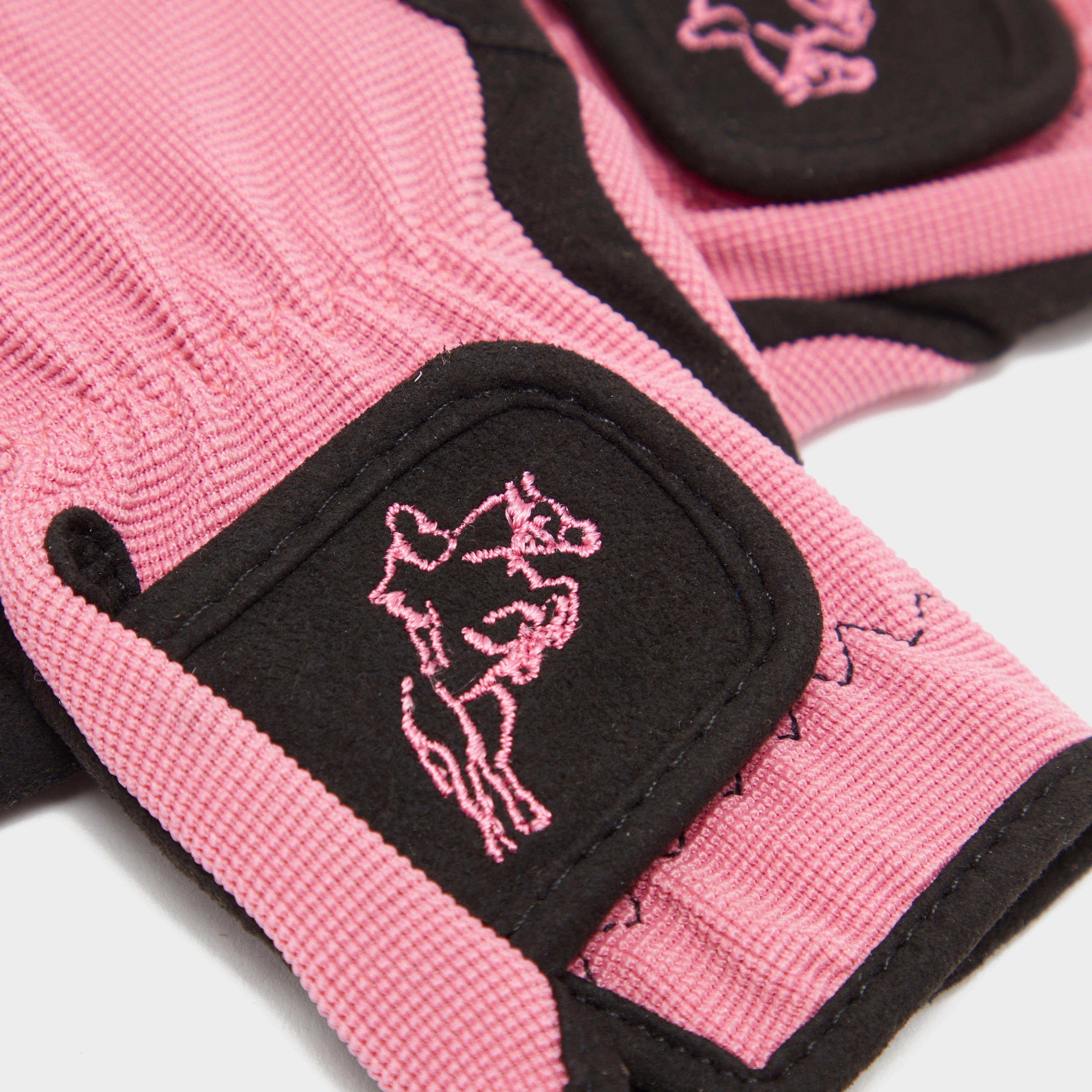 Hy5 Childs Everyday Two Tone Riding Gloves Black/Pink