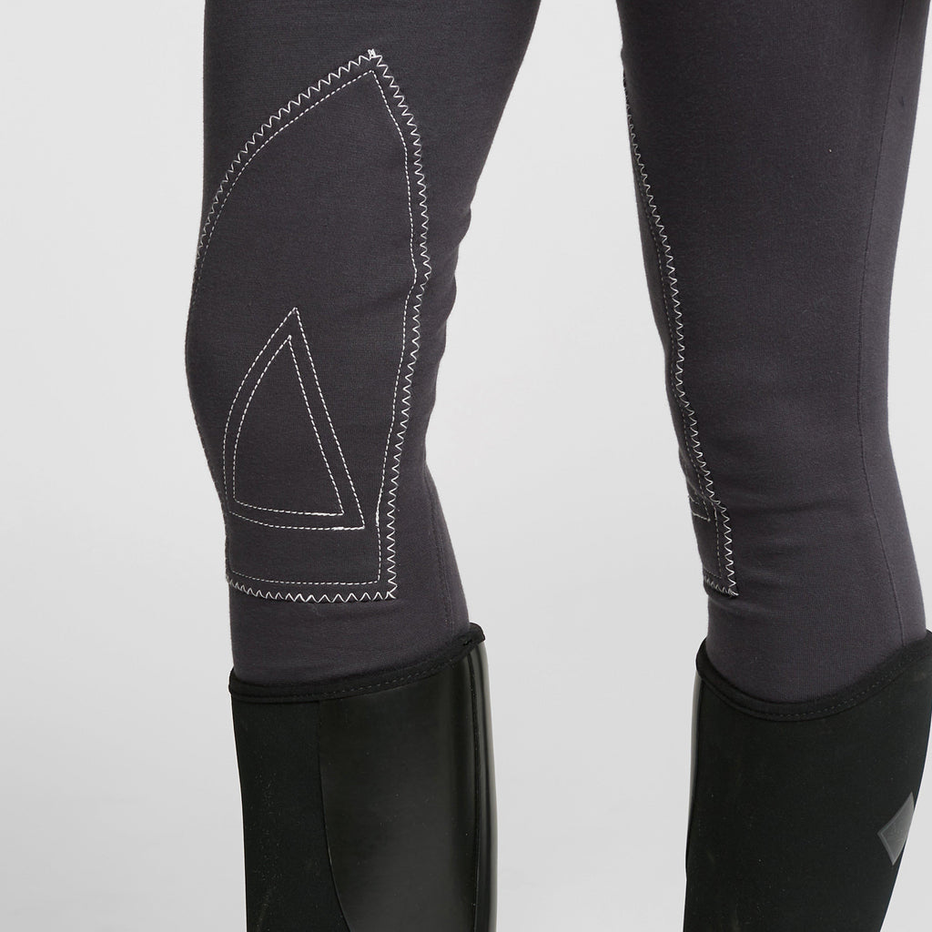 HyPERFORMANCE Womens Diesel Knee Patch Jodhpurs Charcoal/Pink