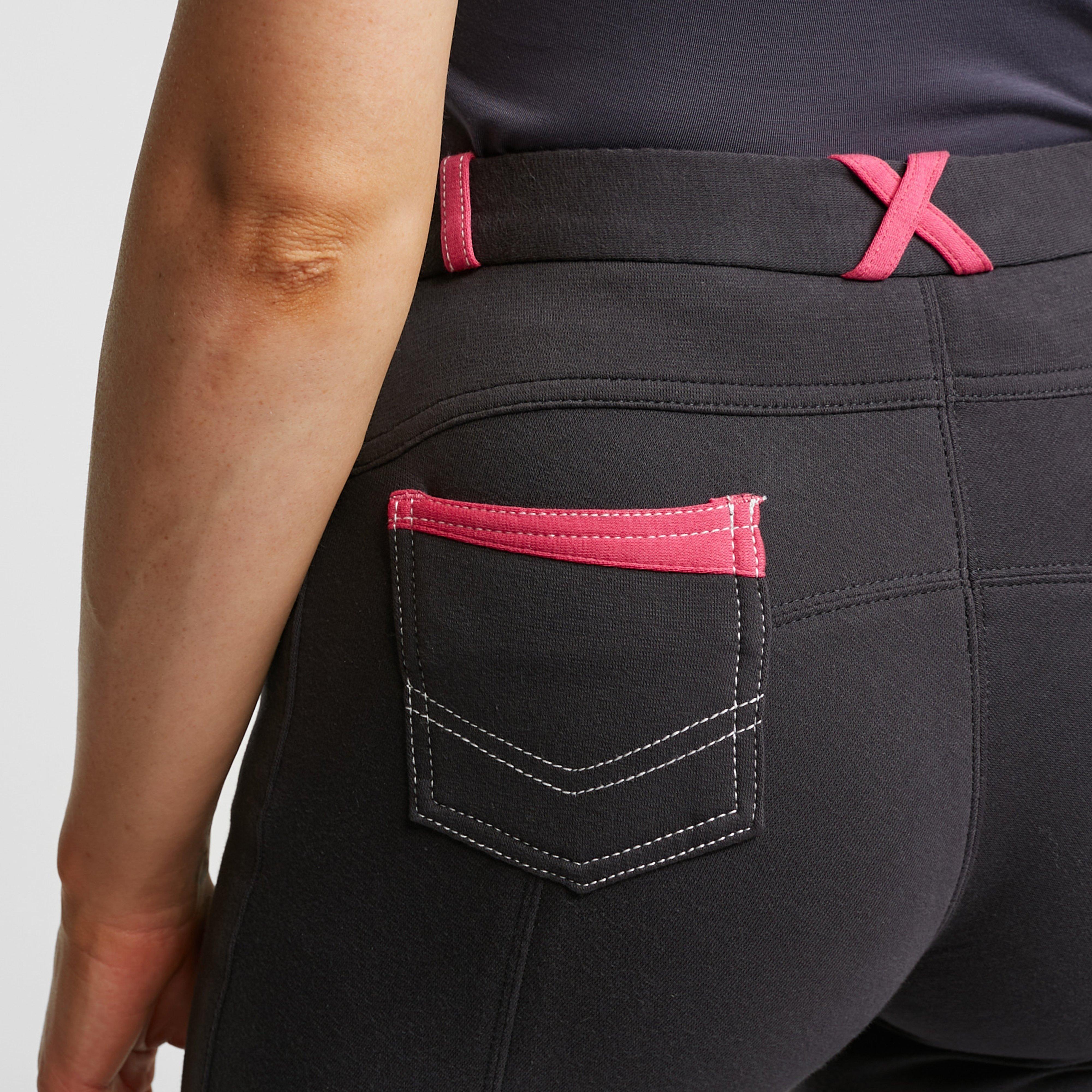 HyPERFORMANCE Womens Diesel Knee Patch Jodhpurs Charcoal/Pink