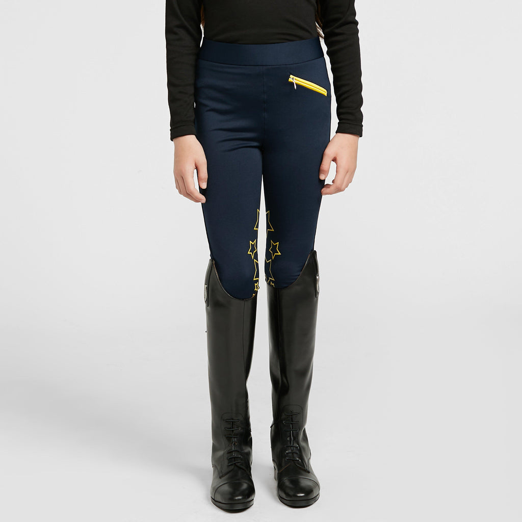HyPERFORMANCE Childs Stella Riding Tights Navy/Yellow