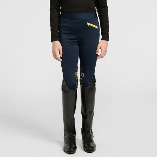 HyPERFORMANCE Childs Stella Riding Tights Navy/Yellow