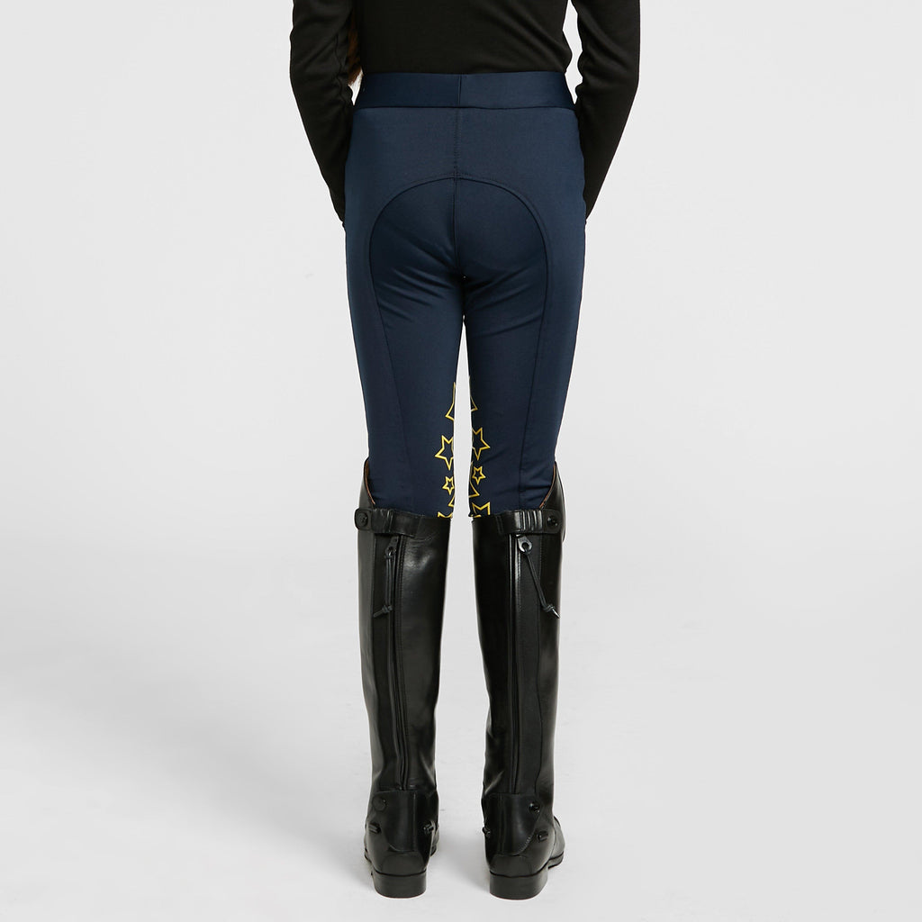 HyPERFORMANCE Childs Stella Riding Tights Navy/Yellow