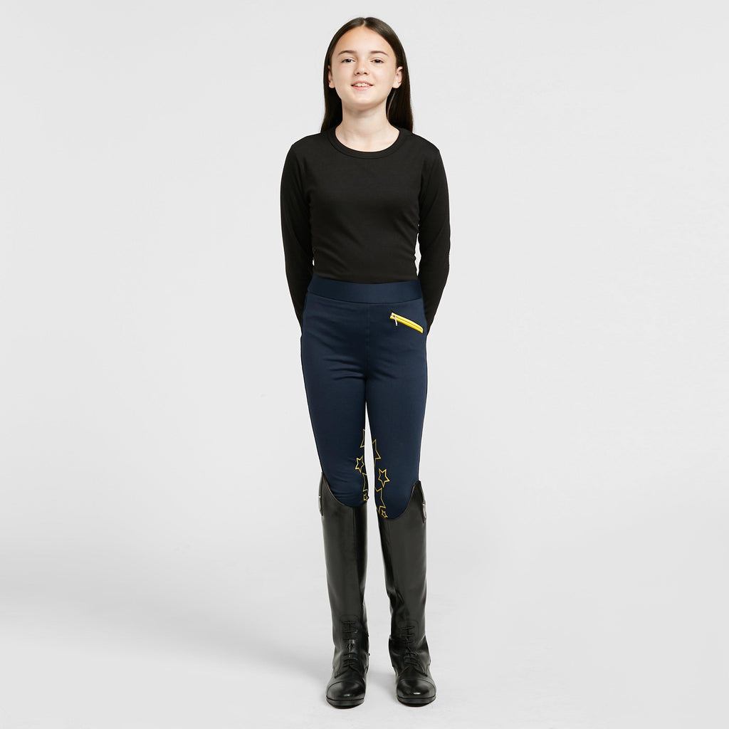HyPERFORMANCE Childs Stella Riding Tights Navy/Yellow