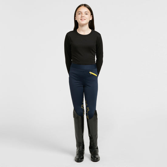 HyPERFORMANCE Childs Stella Riding Tights Navy/Yellow