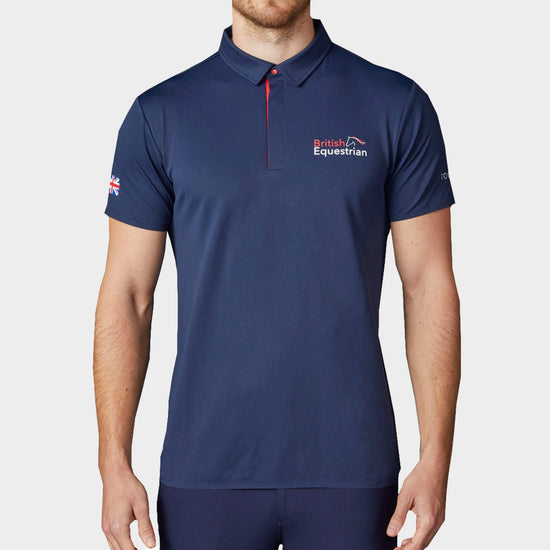 Mens Airy GBR Technical Polo Shirt Navy