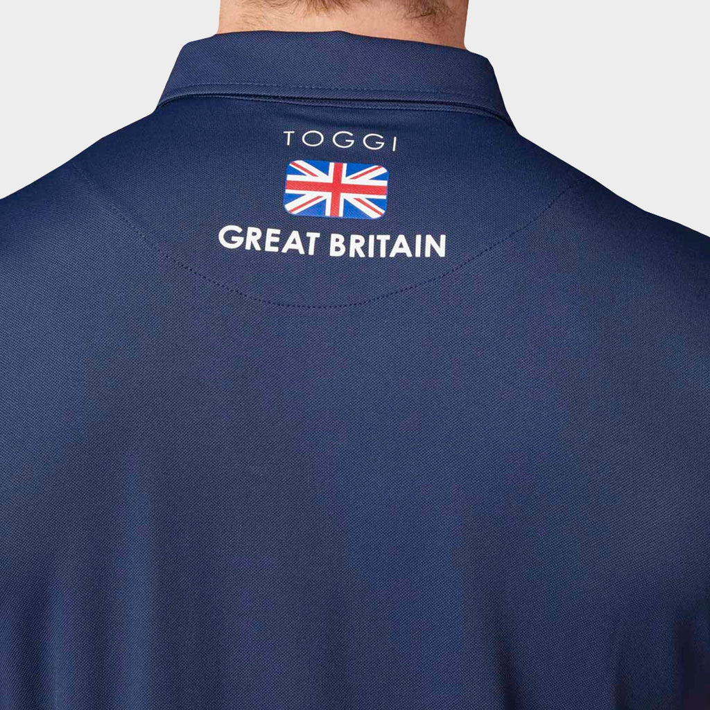 Mens Airy GBR Technical Polo Shirt Navy