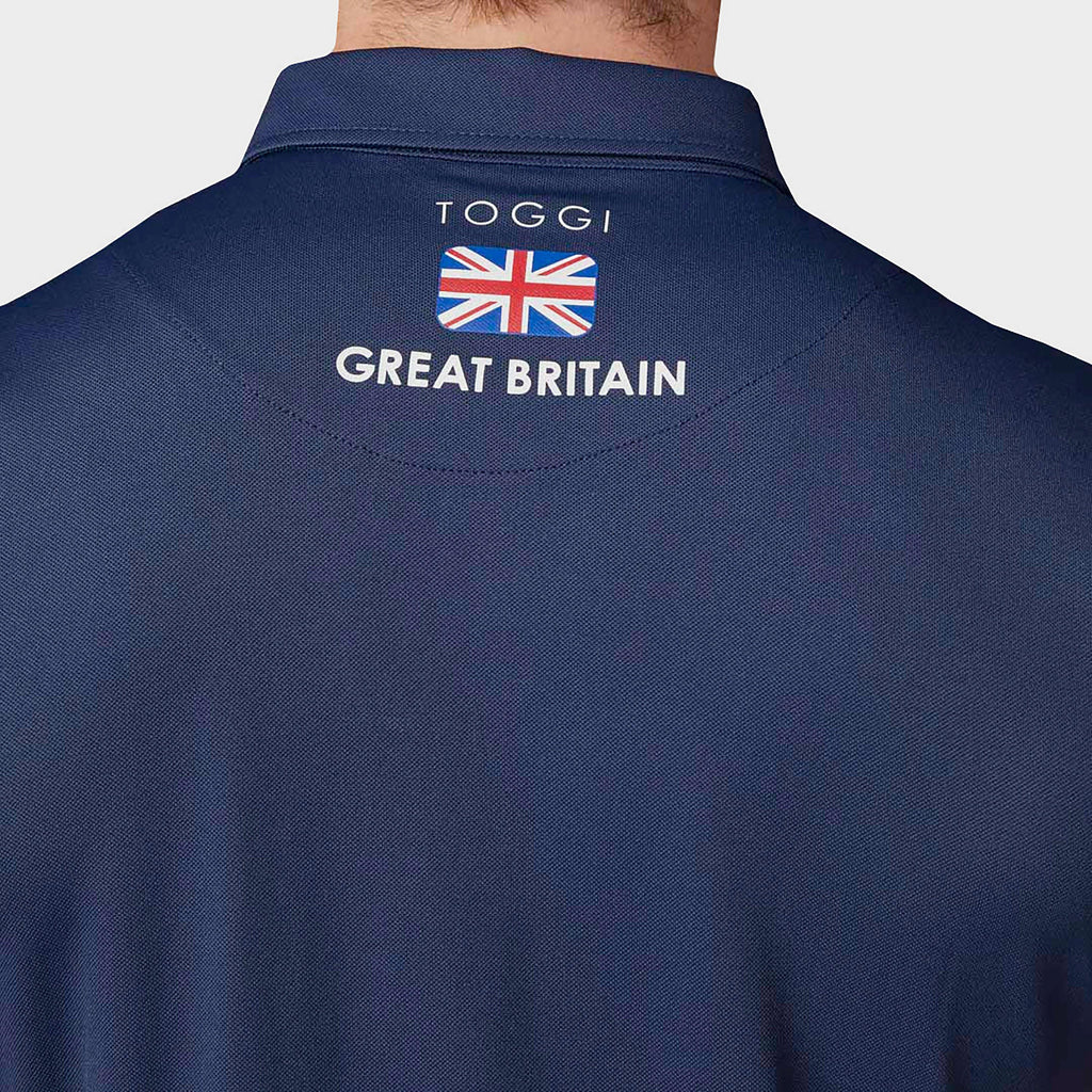 Mens Airy GBR Technical Polo Shirt Navy