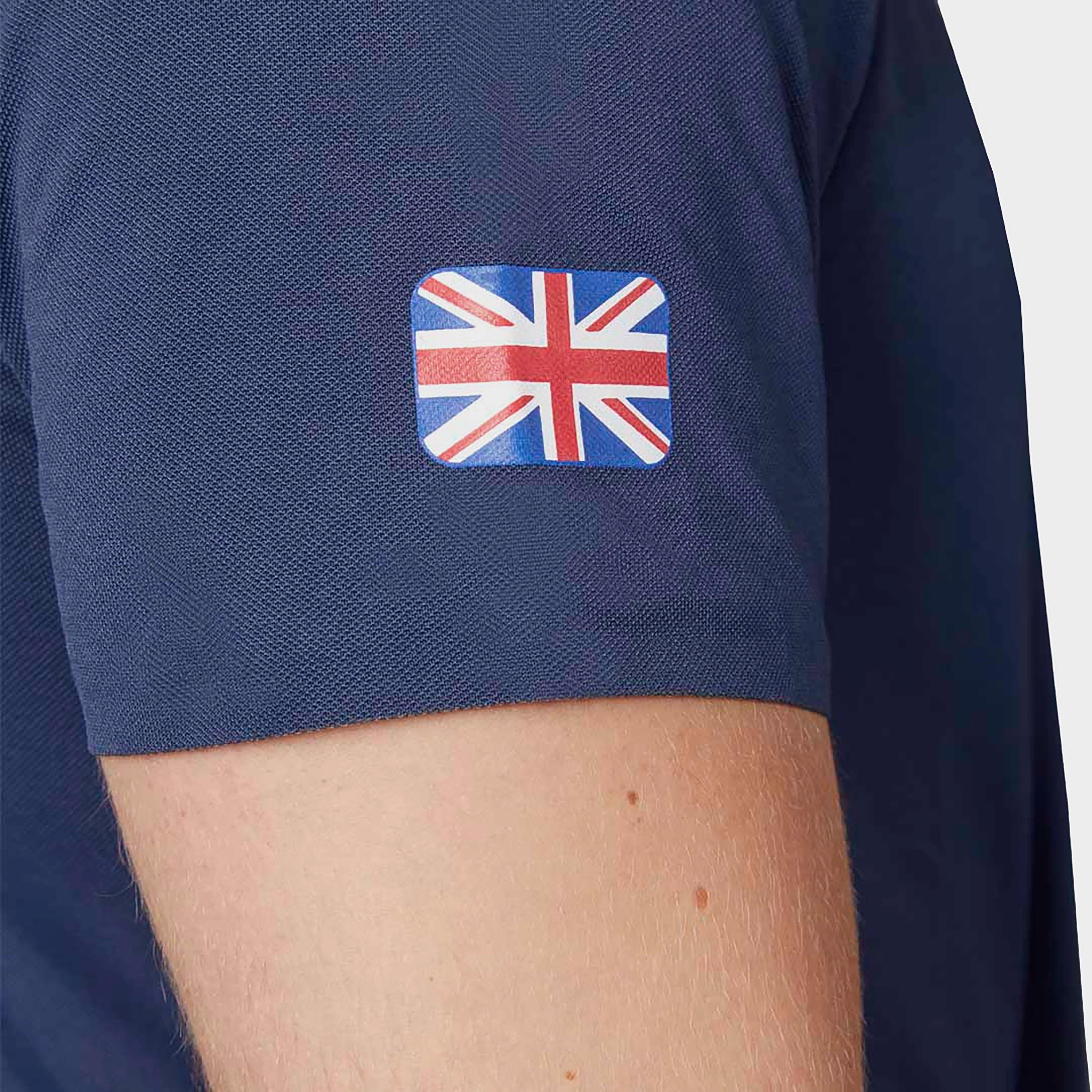 Mens Airy GBR Technical Polo Shirt Navy