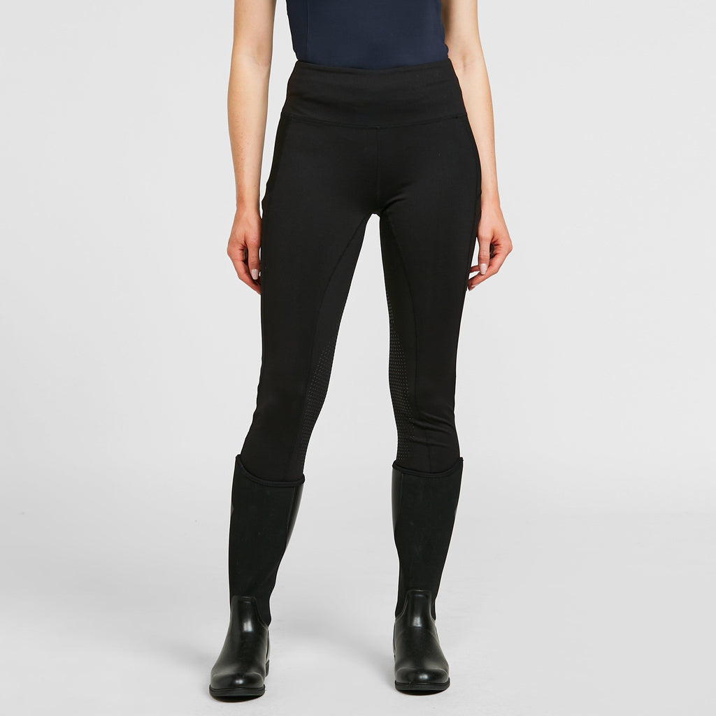 Womens Silicone Grip Riding Tights Black