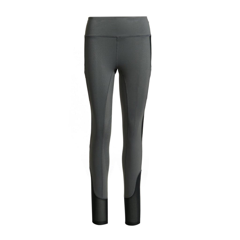 Womens Silicone Grip Riding Tights Charcoal