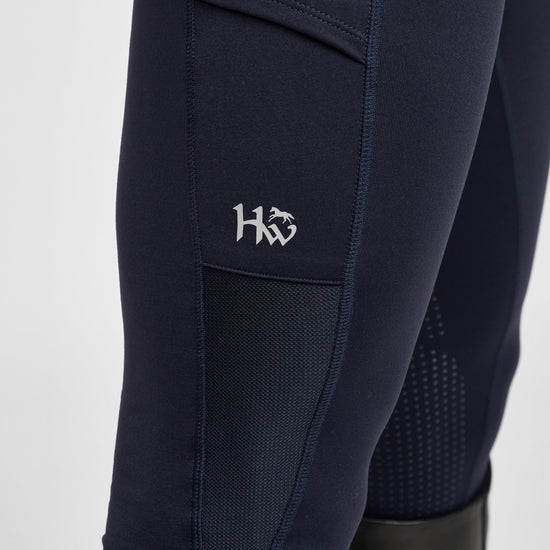 Womens Silicone Grip Riding Tights Navy