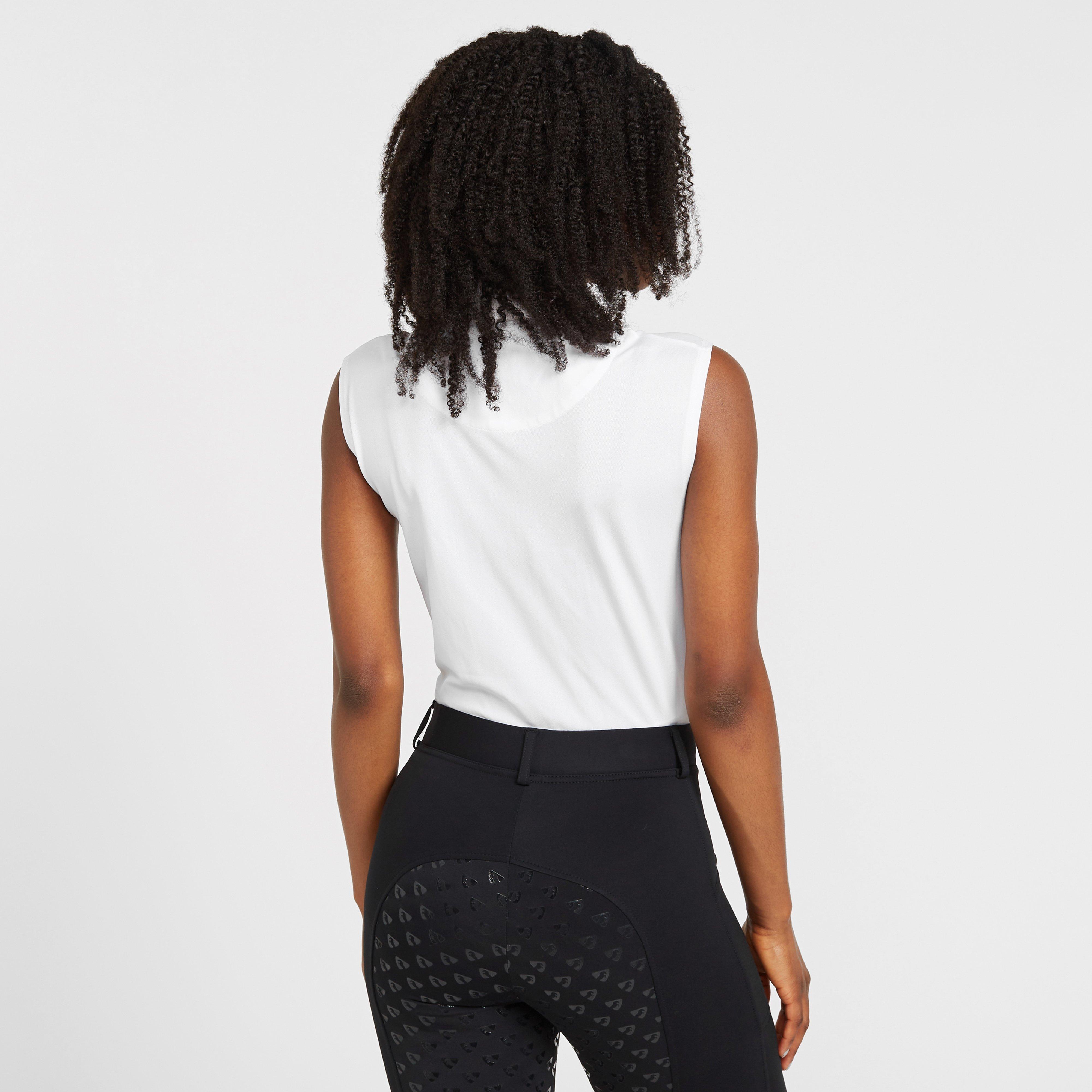 Ladies Sleeveless Stock Shirt White