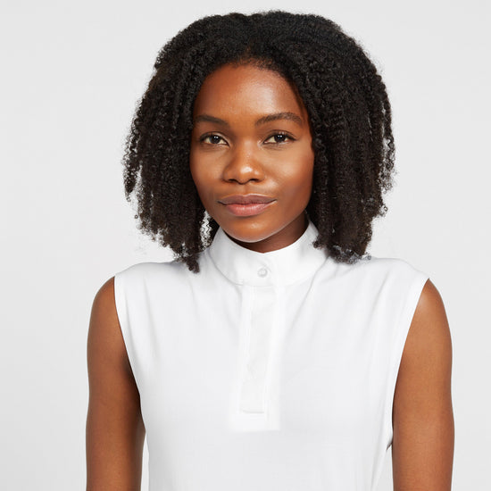 Ladies Sleeveless Stock Shirt White