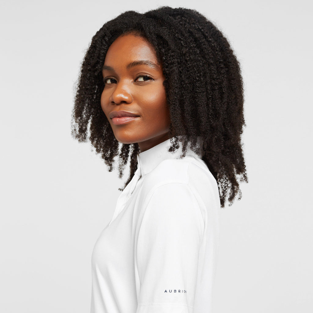 Womens Short Sleeve Stock Shirt White