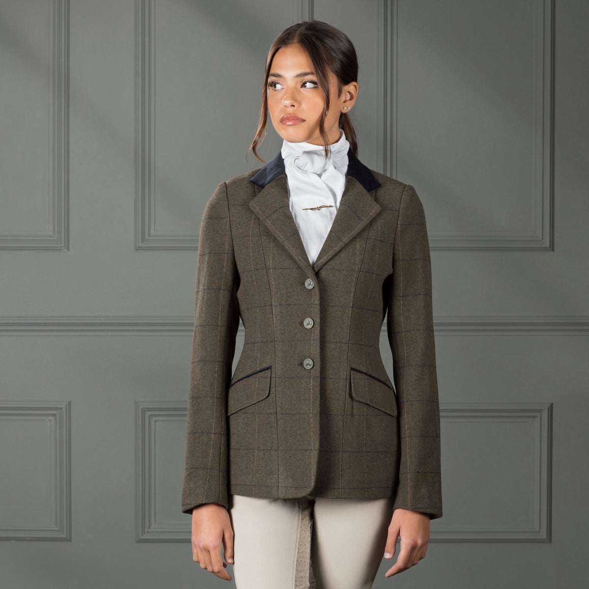 Womens Saratoga Tweed Jacket Green Check