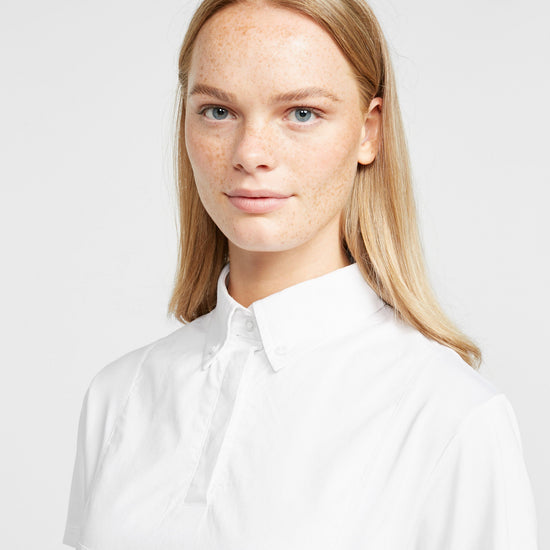 Womens Short Sleeve Tie Shirt White