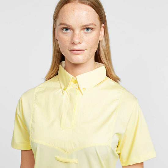 Womens Short Sleeve Tie Shirt Yellow