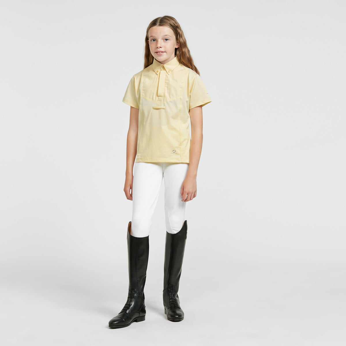 Child Short Sleeve Tie Shirt Yelllow