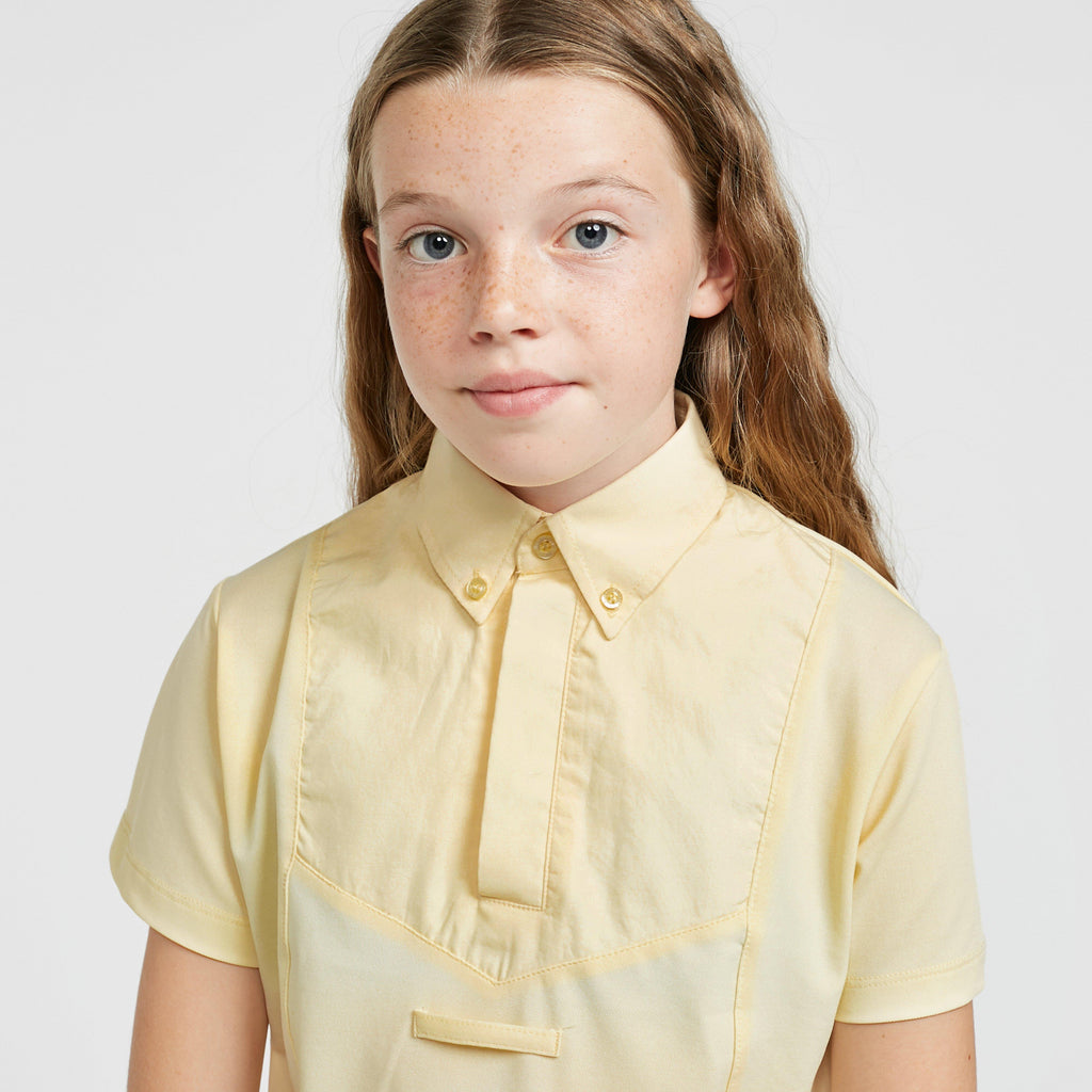 Child Short Sleeve Tie Shirt Yelllow