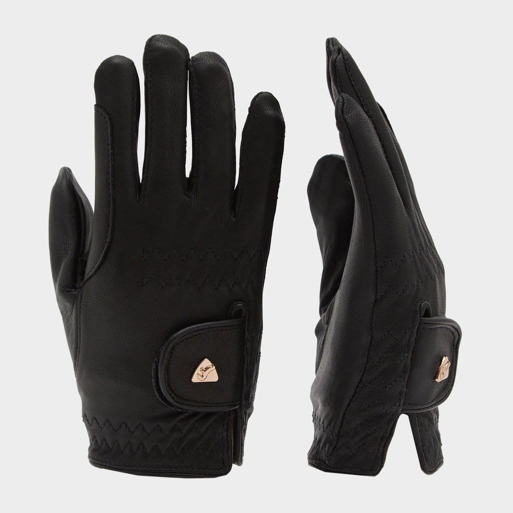 Child Leather Riding Gloves Black