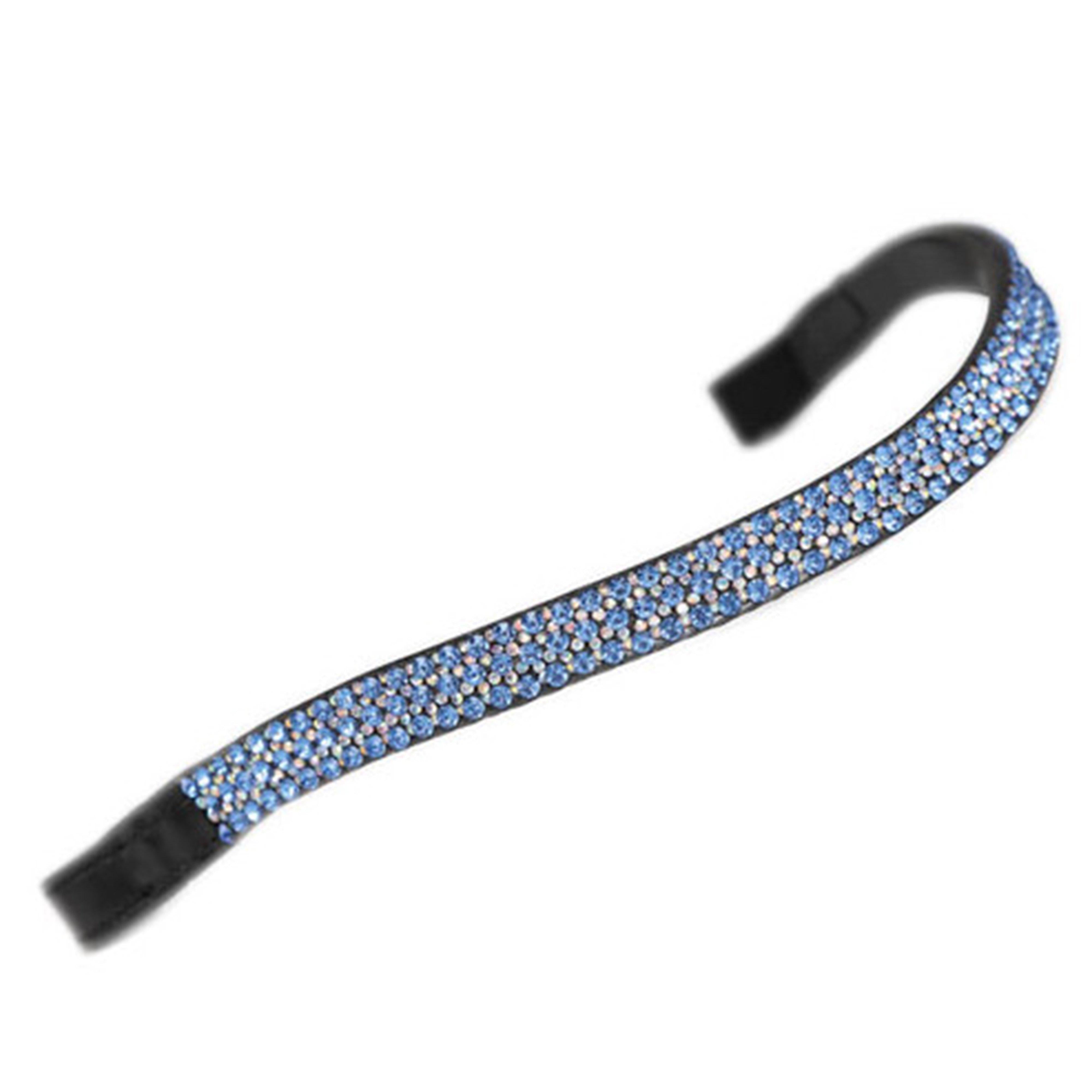 GARA Wide Diamante Browband Black/Blue