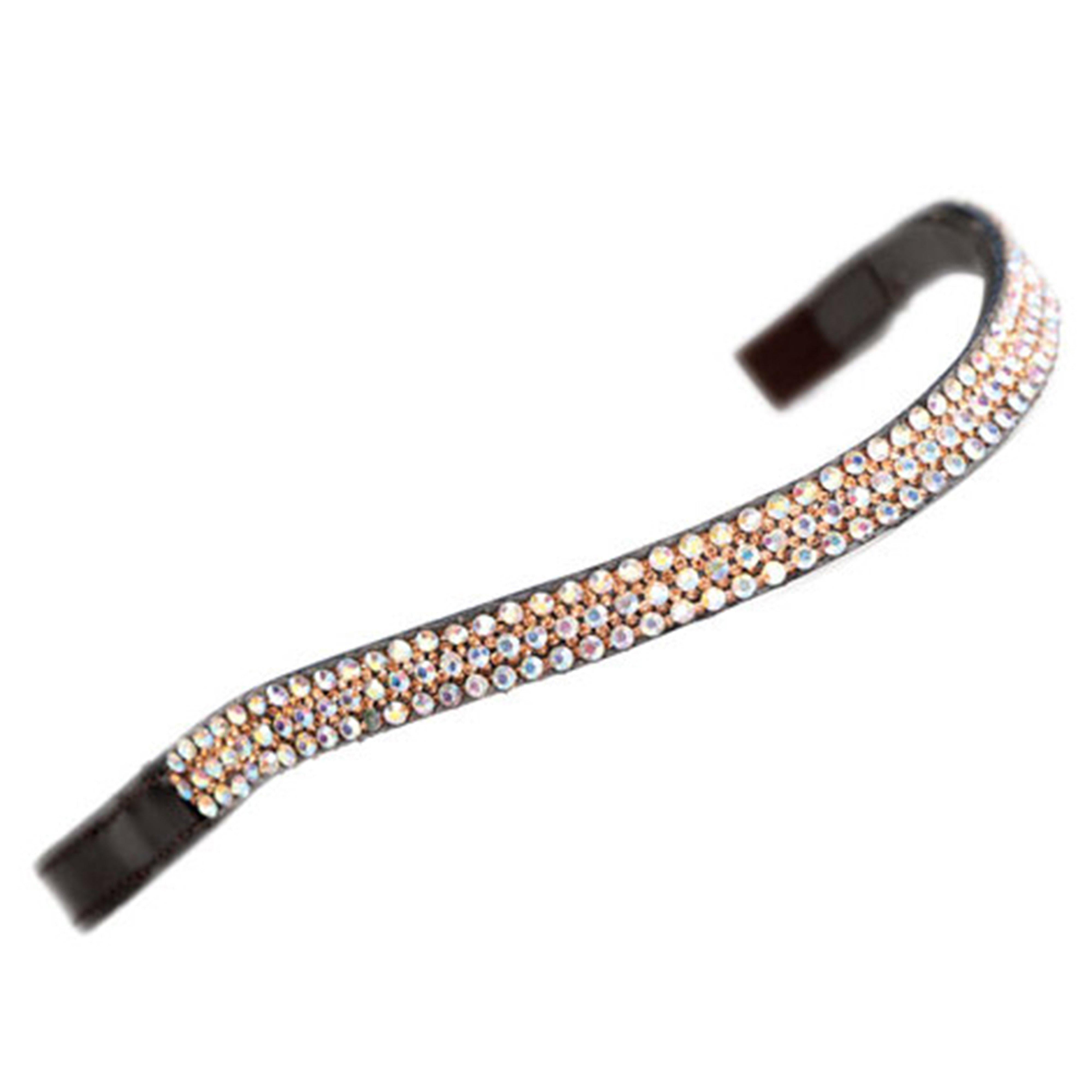 GARA Wide Diamante Browband Havana/Peach