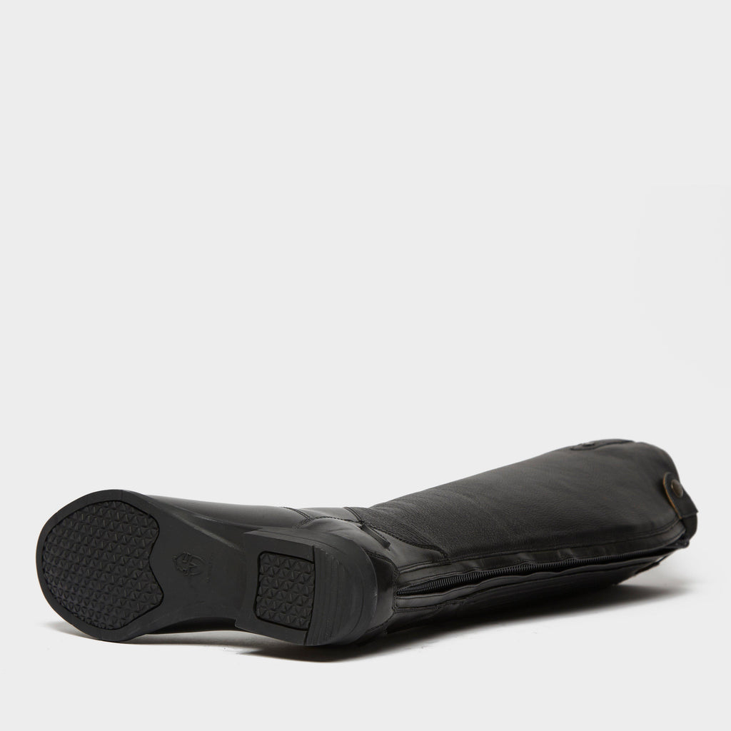 Womens Gianna Leather Field Riding Boots Black