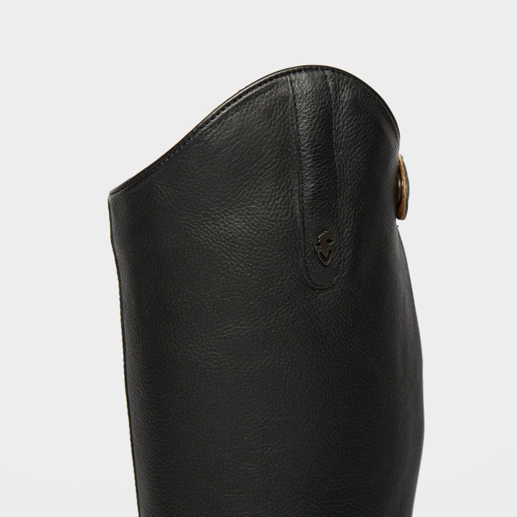 Womens Gianna Leather Field Riding Boots Black