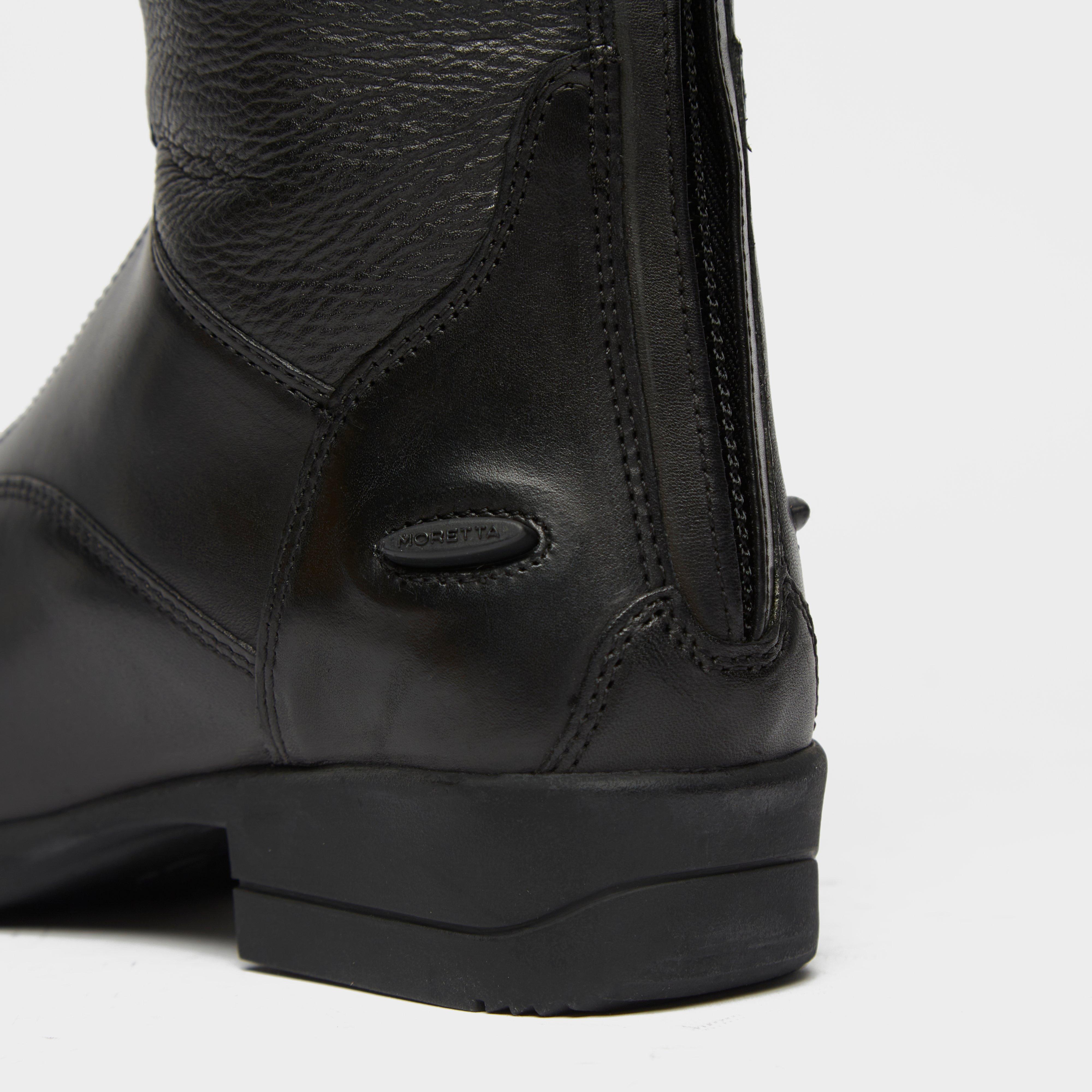 Womens Gianna Leather Field Riding Boots Black