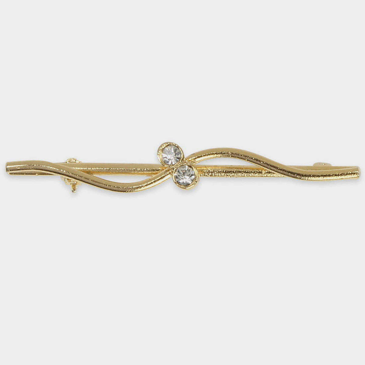 Gold Wave with Diamante Studs Stock Pin