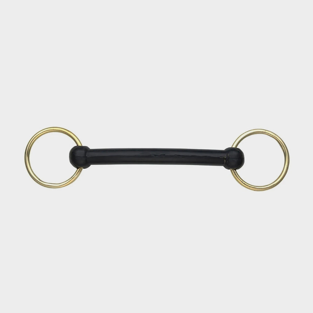 Rubber Covered Overcheek Bradoon Black / Gold