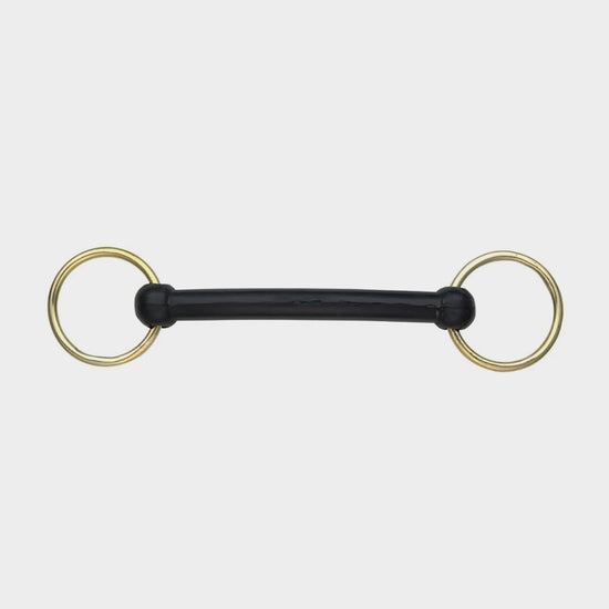 Rubber Covered Overcheek Bradoon Black / Gold