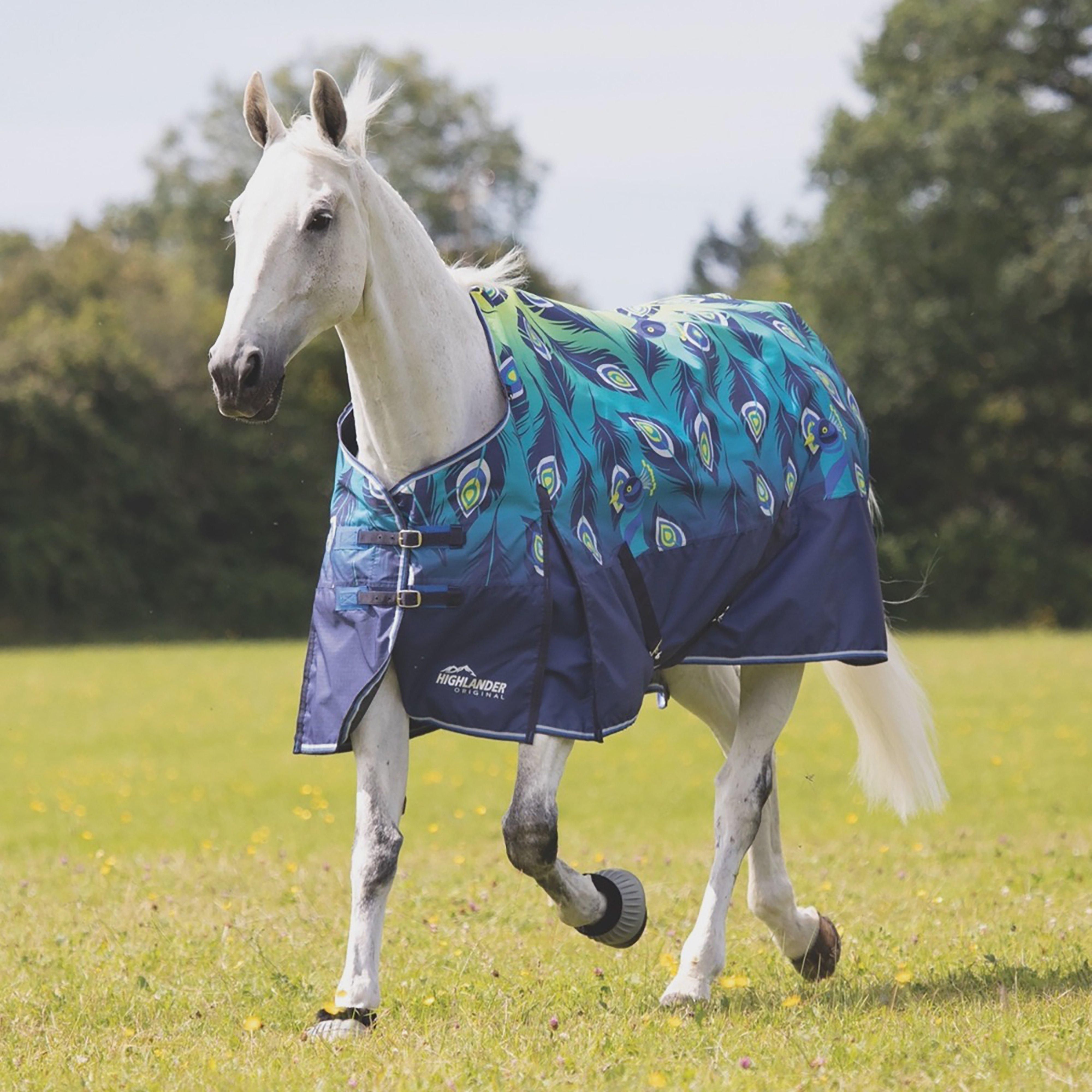 Highlander Original Lite 0g Standard Neck Turnout Rug Lime Peacock