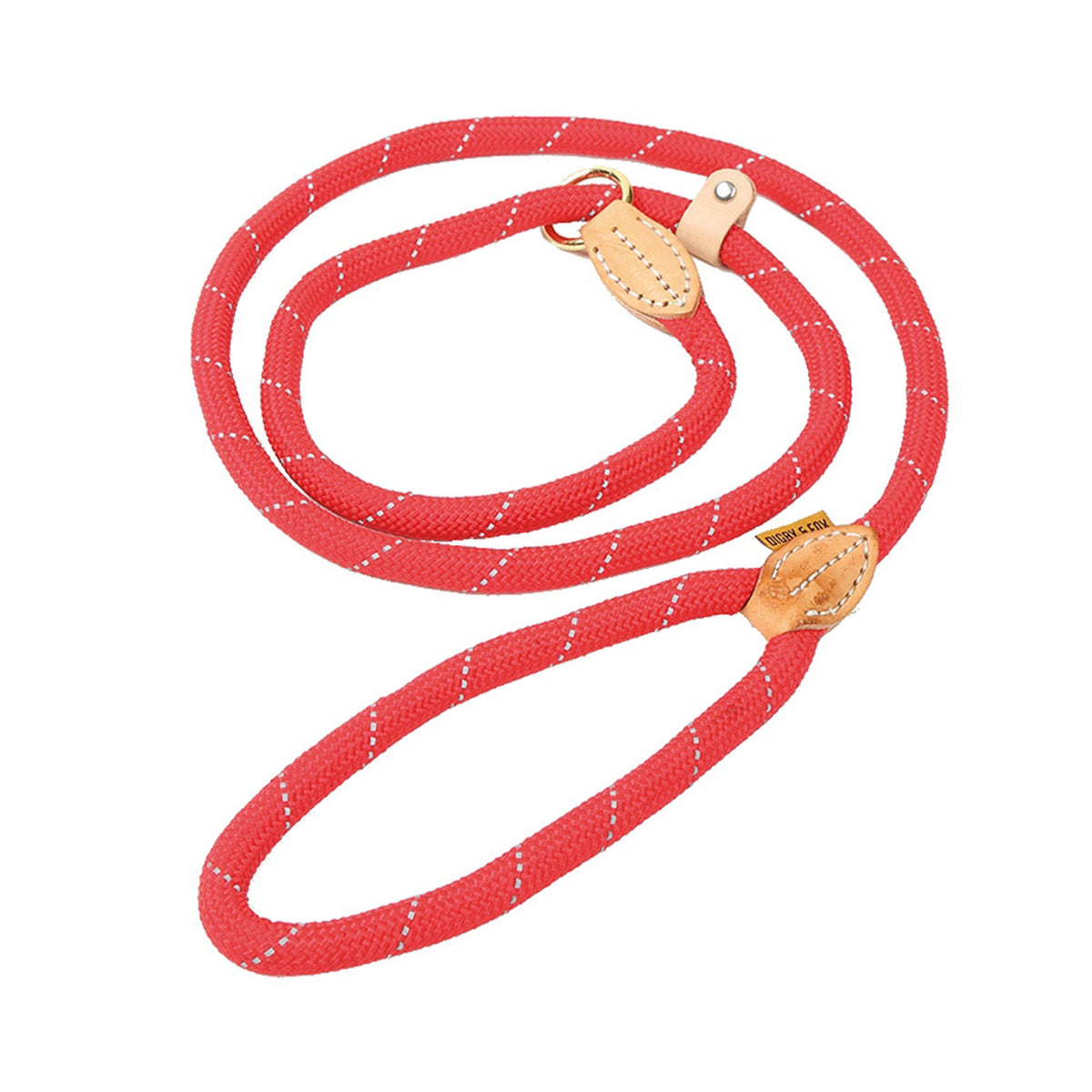 Reflective Slip Dog Lead Red