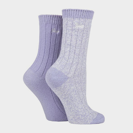 Womens Supersoft Boot Socks 2 Pack Lilac