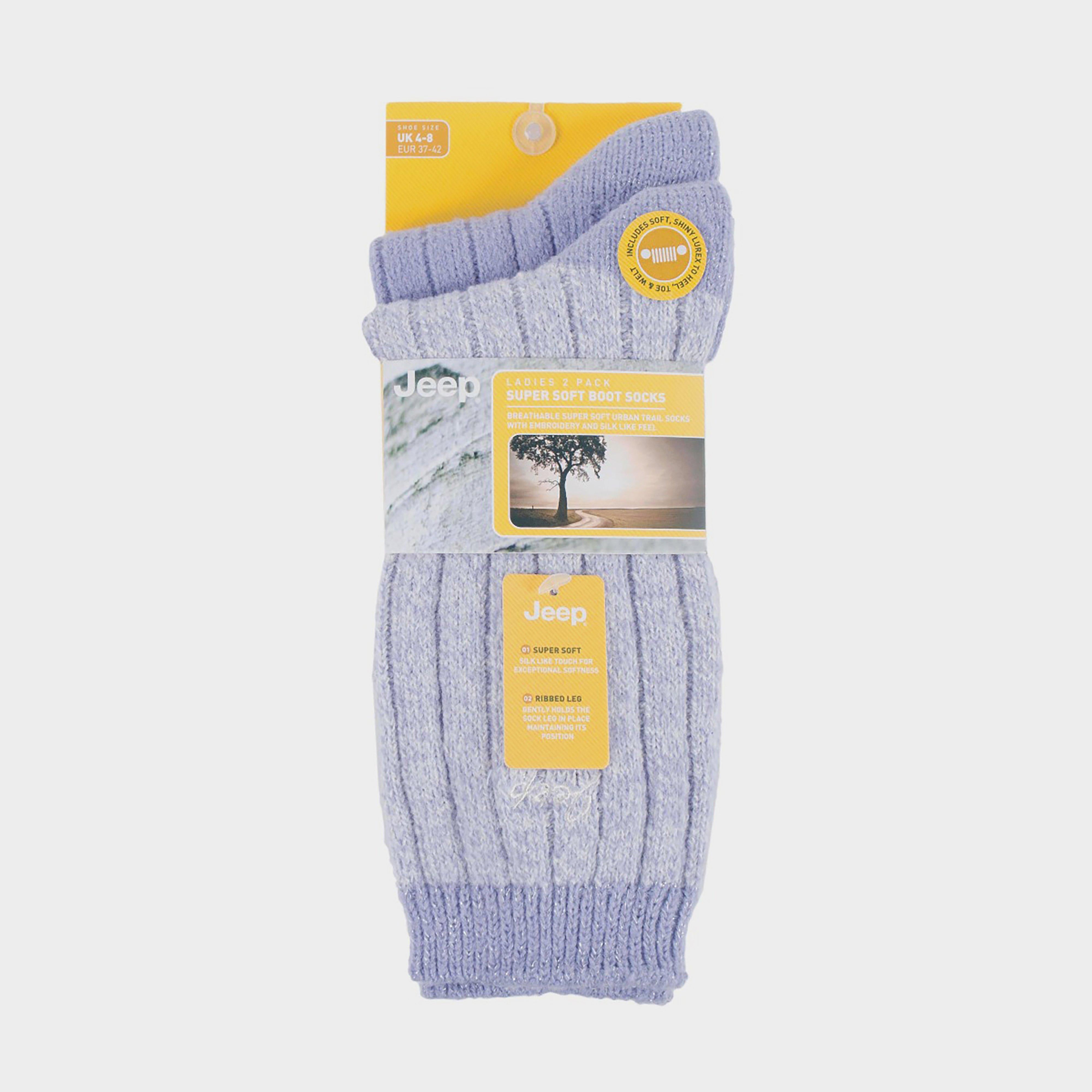 Womens Supersoft Boot Socks 2 Pack Lilac