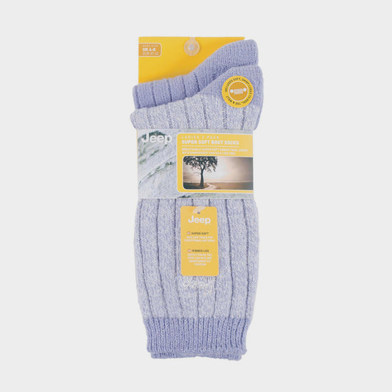 Womens Supersoft Boot Socks 2 Pack Lilac