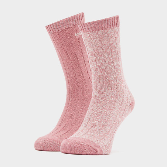Womens Supersoft Boot Socks 2 Pack Rose